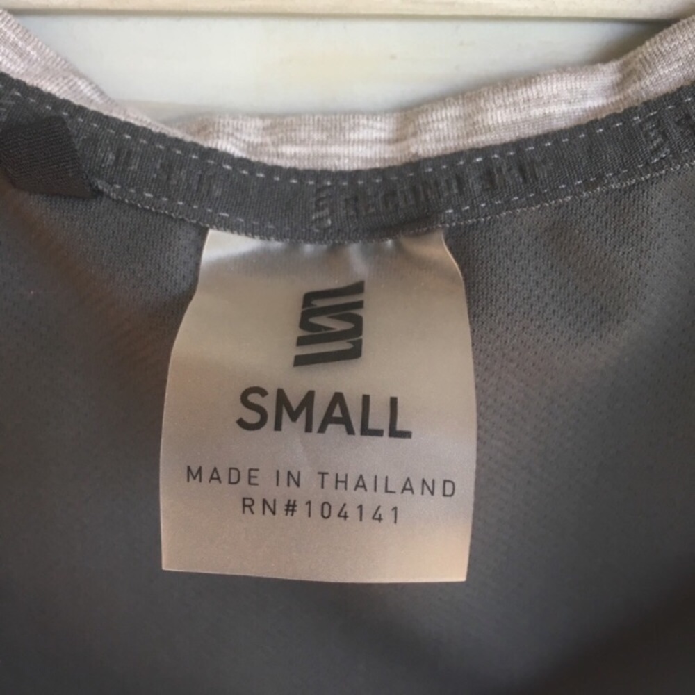 Second Skin Tank Top Gray Colorblock Racerback Mesh Small - Picture 6 of 8